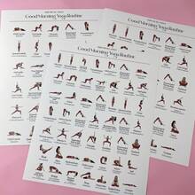 5pcs Yoga Workout Poster Set 20.32x25.4cm, Daily Stretching Exercise Chart Wall Art Prints, Gentle Exercise Health & Wellness Decor - Multicolor - View 10