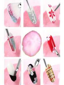 40Pcs Nail Art Tool Set, Including Nail Brushes And Double-Ended Dotting Pens, For Nail Painting, Detailing, Dotting And Gem Application - Multicolor - View 8