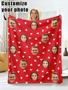 1pc Customized Flannel Blanket With Photo And Text, Office Nap Blanket, Comfortable Blanket, Mother's Day, Father's Day Gift For Parents, Bedding Blanket, Bed Customized Blanket, Customized Text Blanket, Personalized Home Blanket - Multicolor - View 10