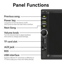 VENBES 7 Inch Double DIN Car Stereo Wired CarPlay Android Auto Mirroring MP5 Car Radio + 12LED Rear View Camera Bluetooth FM USB AUX - With Rear Camera - View 11