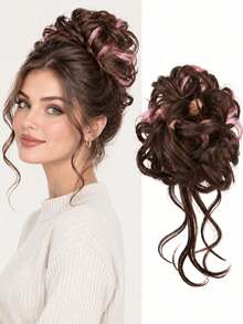Dragon Whisker Bun Hairpiece, A Hair Accessory For Women To Wear Daily, Creating A Natural, Voluminous, And Curly Hairstyle - Multicolor - View 2