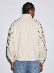 Modcrash Men's Outdoor Casual Plus Size Jacket, Autumn/Winter Woven Long Sleeve Outerwear - White - View 2