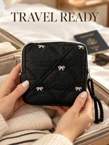 Portable Period Bag With Zipper Menstrual Pad Tampon Holder Versatile Makeup Bag Cruise Room Back To School Travel Essentials Accessories Women Gift - Multicolor - View 6