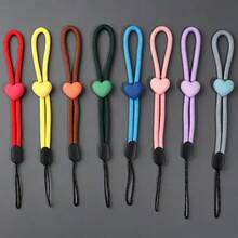 2pcs/Pack Nylon Heart-Shaped Short Lanyard, Approx. 19.5cm Adjustable Bag & Phone Anti-Loss Rope Accessory, Keychain, Earphone, Water Bottle Decorative Lanyard, Valentine's Day Wedding Anniversary Gift Making Small Accessory - Heart-shaped Lanyard - View 8