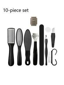 8/10/20pcs All-In-One Home Foot Care Set, Includes Foot File, Foot Scraper And Nail Care Tools, Easily Remove Stubborn Dead Skin And Rough Calluses, Ready To Use Out Of The Box Without Assembly, Easily Restore Smooth And Soft Heels - Black - View 7