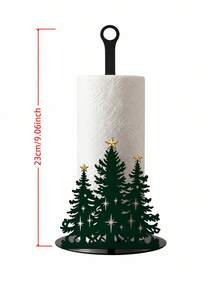 Santa Claus Style Kitchen Paper Towel Holder, Desktop Standing Roll Holder, Desktop Roll, Display And Storage, Santa Claus Design, Christmas Tree, Merry Christmas, Suitable For Kitchen, Bathroom, Living Room And Dining Room, Decorative Item To Create Warm Christmas Atmosphere - Multicolor - View 10
