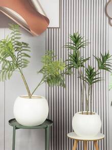 1pc Extra Large Spherical Plastic Planter, Large Floor Standing Artificial Plant Decor Pot, Wide Mouth Round Plastic Flower Pot, Succulent Pot, Tree Pot, Large Round Ball Home Creative Ornament, Hotel A - Round Floor Flower Pot - View 4