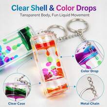 Liquid Motion Bubbler Keychains - Liquid Timer For Stress Relief - Dual-Color Oil Drop Liquid Keychain, Visual Art Pendant - Fidget Keychains For Gifts And Party Favors - Mesmerizing Sensory Toys - Adult Stress Relief Toy, Home & Office Decor - Multicolor - View 7