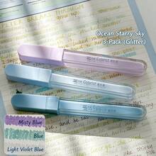 3-Pack Glitter Fluorescent Highlighters, Suitable For Students, School, Professionals, Office, Used For Note Highlighting, Colorful Fluorescent Pens, Planner Pens, Back To School Essentials - A - View 9