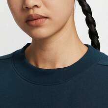 Nike Letter Print Crew Neck Loose Fit Comfortable Versatile Long Sleeve Sweatshirt Women's - Navy Blue - View 3