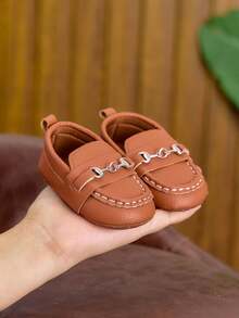 Infant Boys Loafers 0-1 Years Old Spring Summer Autumn Soft Sole Slip-On Walking Shoes Versatile Driving Loafers Flat Shoes - Brown - View 3
