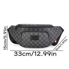 BEIQIANDAI Upgraded Men's Vintage Waist Bag, Personal Item Storage Bag, Phone Bag, Multi-Compartment Chest Bag, Gift Idea, Men's Travel Shoulder Bag - Black - View 4