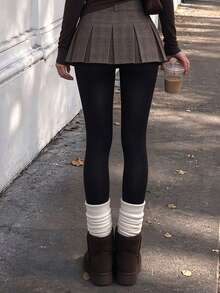1 Pair Black Stockings Chic Elegant Cute Plus Size Comfort Stretch For Spring Fall Date Party - Multicolor - View 3