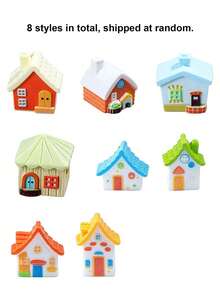 8/4/1pc Mini Resin House Decor, Suitable For Christmas Decoration, Fairy Garden, Yard, DIY Miniature Village Decoration, Spring Garden Decoration, Basket Decoration, Spring/Summer Decoration, Outdoor Wildflower Butterfly Fairy Mushroom Party Supplies, Micro Landscape Decoration - A - View 12