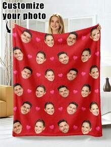 1pc Customized Flannel Blanket With Photo And Text, Office Nap Blanket, Comfortable Blanket, Mother's Day/Father's Day Gift For Parents, Bedding Blanket, Bed Custom Blanket, Custom Text Blanket, Personalized Home Decor Blanket - Multicolor - View 20
