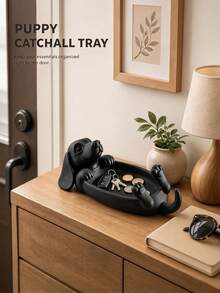 Dachshund Shaped Long Slot Storage Tray, Cute Dachshund Theme Plastic Organizer Rack, Suitable For Entryway, Desk And Bedside, Can Store Keys, Jewelry, Multi-Functional Dog Home Decor, Suitable For Home, Office, Vanity, No Assembly Required, Jewelry Tray - Multicolor - View 5