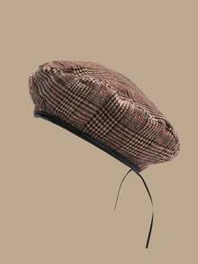 Boho Leopard Print Pattern Contrast Binding Beret - Multicolor - View 20