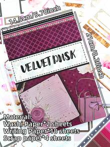 24Sheets Kiss Cut Sticker Book, Planner Journaling Supplies With Washi Tape Writing Paper Scrapbook Paper, Decorative Stationery Stickers Suitable For Bujo Bullet Journal Collage Paper Craft Supplies, Planner Stickers, Planner Accessories - Large Size - View 4