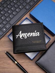 Customizable Men's Short Wallet - Featuring A Vintage Textured Design, This Versatile Bifold Wallet Is Suitable For Both Business Occasions And Casual Moments. With Multiple Card Slots And Bill Compartments Inside, It's An Essential For Commuting And An Ideal Gift For Friends And Family. - Multicolor - View 5