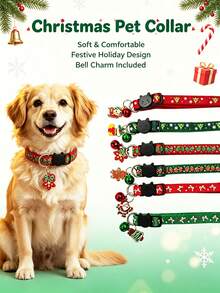 Christmas Cat Collar, Adjustable Kitten/Puppy Collar With Cute Christmas Decorations And Bell, Pet Holiday Costume Accessory, Suitable For Small Cats And Dogs, Christmas Gift - Multicolor - View 1