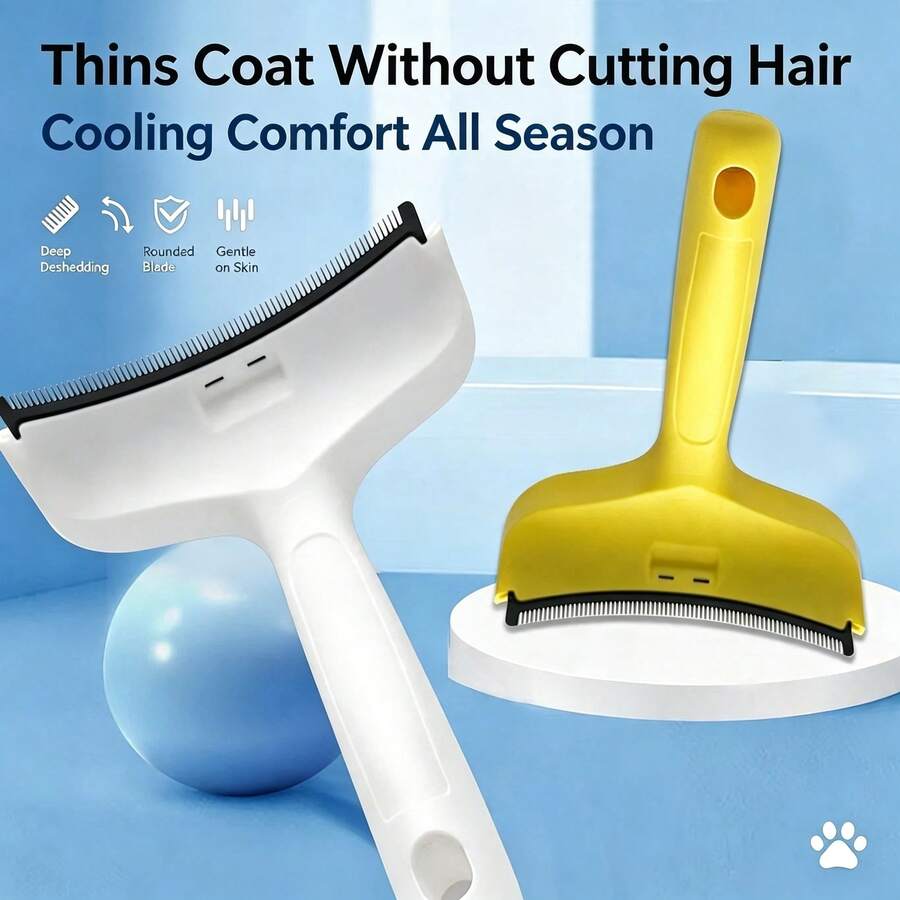 Pet Deshedding Brush For Dogs And Cats, V-Shaped Round Tooth Comb ...