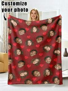 1pc Customized Flannel Blanket With Photo And Text, Office Nap Blanket, Comfortable Blanket, Mother's Day, Father's Day Gift For Parents, Bedding Blanket, Bed Customized Blanket, Customized Text Blanket, Home Personalized Customized Blanket - Multicolor - View 21