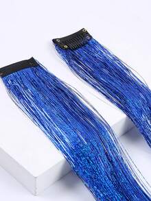 Bộ 12 kẹp tóc nối tóc bóng bẩy 20 inch, kẹp phụ kiện tóc kim tuyến nhiều màu chịu nhiệt - Nhiều màu - Xem 7