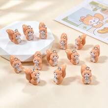 6pcs Little Squirrel Resin Pendant DIY Cute Animal Small Pendant Jewelry Making Accessories - Squirrel Pendant - View 5