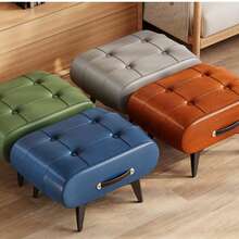 Soft Upholstered Shoe Bench For Home Entrance, Lightweight Luxury Minimalist Footstool Stool For Living Room, Sofa Bed - Multicolor - View 4