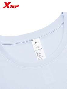 XTEP Short Sleeve Sports Set | 2 Pieces Short Sleeve Set, 26 Autumn New Arrival, Breathable & Comfortable Sports Set For Women, Light Blue - Light Blue - View 5