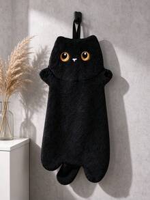 2pcs/1pc Cute Cat Plush Doll Super Absorbent Hand Towel Hanging Kitchen Bathroom Decorative Towel Washable Personalized Towel - Multicolor - View 4