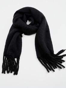 1PC Men's Solid Color Warm Thick Scarf Fashion High-End Tassel Design Versatile Large Shawl Suitable For Daily Warm Travel Or Outfit Suitable - Multicolor - View 15