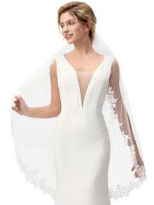 Wedding Veil 1 Tier With Metal Comb For Brides | Soft Tulle, Metal Comb, Perfect For Church, Beach Or Garden Wedding - Ivory - View 15