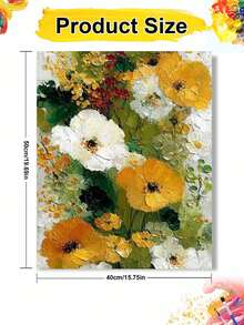 1pc Poppy Theme DIY Oil Painting By Numbers, Canvas Painting DIY Crafts, Adult Home Decoration, Holiday Gift. - Sets - View 8