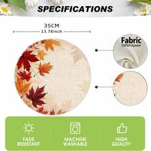 1/4/6pcs Autumn Theme Hand-Painted Placemats, Maple Leaf Border With White Space Design, Suitable For Cozy Farmhouse Style Thanksgiving Table Decor, Orange, Red And Brown Pumpkin, Maple Leaf And Pine Cone Patterns, Polyester Material - Multicolor - View 11