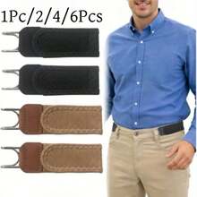 1/2/4/6 Men's No-Buckle Elastic Waist Belt, Metal Hook Style No-Buckle Elastic Waist Belt, Unisex - Multicolor - View 13