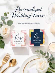 Transparent Square Customized Labels (Stickers Only) - Candy Box Customized Stickers - Customized Labels Party Favors - Party Favors Customized Stickers - Candy Box Labels - Multicolor - View 1