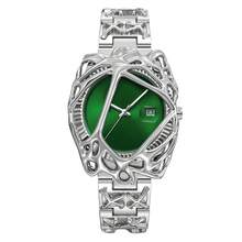 1pc Silver Hollow Twisted Rhinestone Watch, Irregular Minimalist Dial, Metal Strap, Punk Style, Y2K, Calendar, Quartz Watch - one-size - View 13