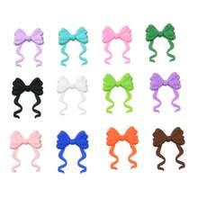 10pcs 37x27mm Macaron Color Curled Ribbon Bow Silicone Beads, Sweet Handmade Beaded DIY Beads For Pen, Keychain, Bag Pendant Decoration - bow tie - View 8