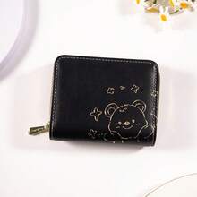 New In-Stock Cute Cartoon Card Holder, Korean Style Women's Portable Multi-Slot Student Zipper Printed Bear Bag - Multicolor - View 10