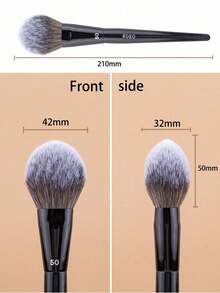 1pc Loose Powder Brush, Contour & Setting Powder Brush, Face Contour Powder/Blush Setting Makeup Tool - Black - View 5