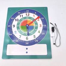 1pc Non-Real Clock Double-Sided Dry-Erase Teaching Demonstration Clock Learning Time Dial (Analog And Digital) Marked With Minute And Hour Hands, Suitable For School Classroom, Home Education Supplies, Classroom Learning Tools, Teaching Auxiliary Equipment, Visual Timer, Interactive Learning, Easy To Clean, Durable Structure, With Hour And Minute Hands, Suitable For Teachers And Homeschooling Parents - A - View 10