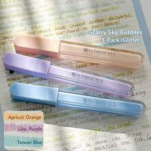 3-Pack Glitter Fluorescent Highlighters, Suitable For Students, School, Professionals, Office, Used For Note Highlighting, Colorful Fluorescent Pens, Planner Pens, Back To School Essentials - A - View 10