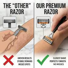 Men's Manual Razor Set, Fashion Pattern Printed Handle, 6 Precision Blades With Lubricating Strip, Quick Replaceable Razor Head, Ideal Holiday Gift For Boyfriend And Husband - A - View 3