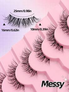 7 Pairs Fox Eye Half Lashes Fluffy Soft Faux Mink Lashes Natural Look Eyelashes Wispy Corner Lashes For Daily Style Eye Makeup,Beginner-Friendly - Black - View 5