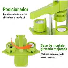 58mm Máquina para Hacer Botones Insignia, Maquina de Pines, Verde DIY Badge Press Machine Set Con 100 cortadores circulares de papel en blanco con película de botón - A - Ver 6