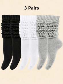 1/3/6/10 Pairs Random Candy Color Women's Long Socks, Thin Loose Knit Mid-Calf Socks, Spring/Summer Thin Loose Knit Mid-Calf Socks - Multicolor - View 8