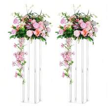 Acrylic Flower Stand, Clear Tall Square Column Vase, Geometric Wedding Table Centerpiece, Modern Floor Vase, Suitable For Parties, Banquets, Home, And Various Event Decorations - Acrylic Square Flower Stand - View 7