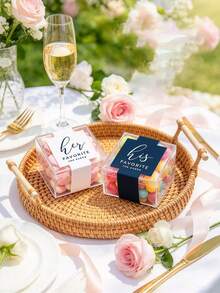 Transparent Square Customized Labels (Stickers Only) - Candy Box Customized Stickers - Customized Labels Party Favors - Party Favors Customized Stickers - Candy Box Labels - Multicolor - View 2