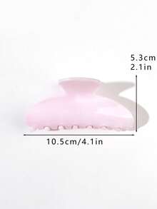 3pcs Spring Girl Light Pink Striped Polka Dot Gradient Half-Circle Hair Claw Minimalist Gentle Korean Style Versatile Updo Hair Accessory - Multicolor - View 3
